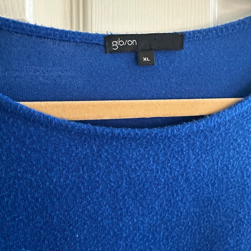 Gibson Royal Blue Long Sleeve Sweater Top with Knot Detail - Picture 2 of 5